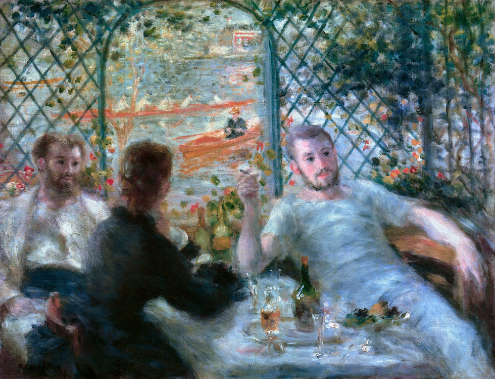 Die Mahlzeit im Restaurant Fournaise (Das Mittagessen der Ruderer) à Pierre-Auguste Renoir