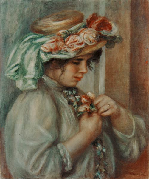 Fille avec le chapeau. à Pierre-Auguste Renoir