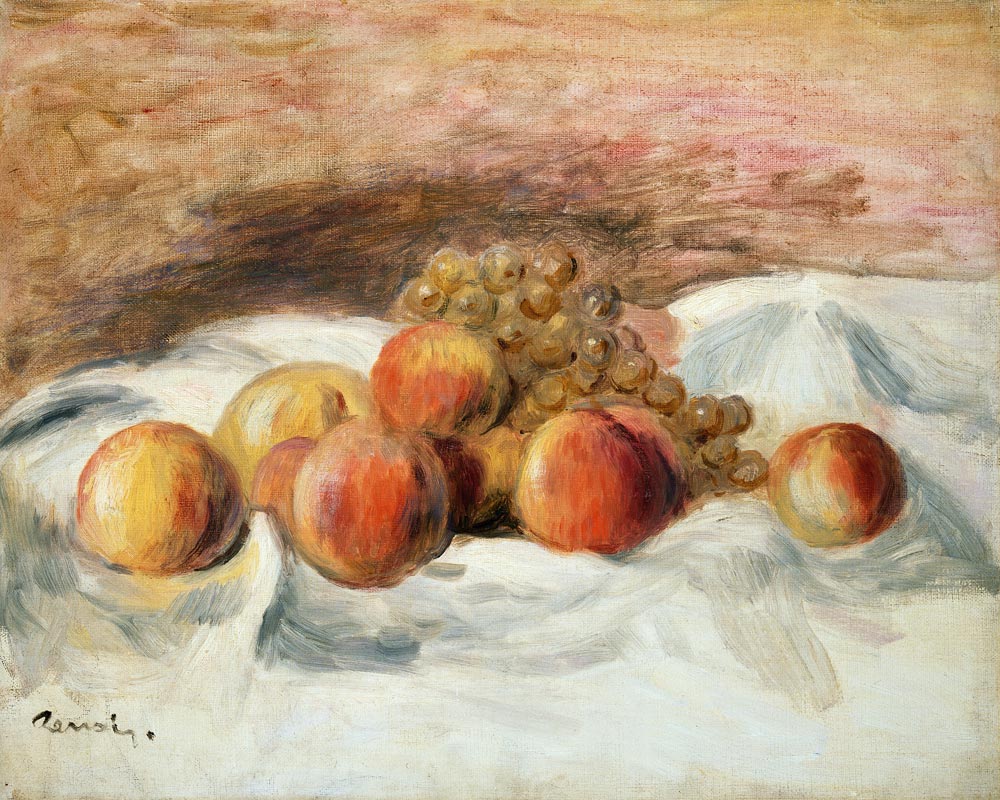 Still life with peaches à Pierre-Auguste Renoir