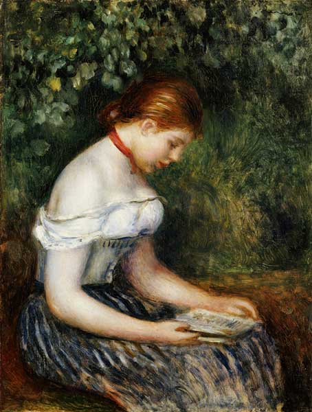 The Reader (A Young Girl Seated) à Pierre-Auguste Renoir