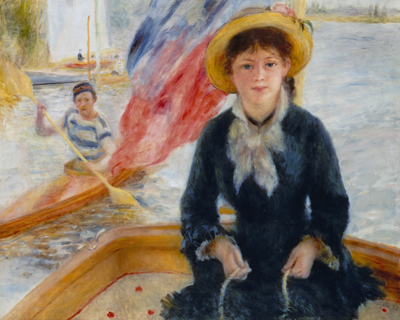 Woman in Boat with Canoeist à Pierre-Auguste Renoir
