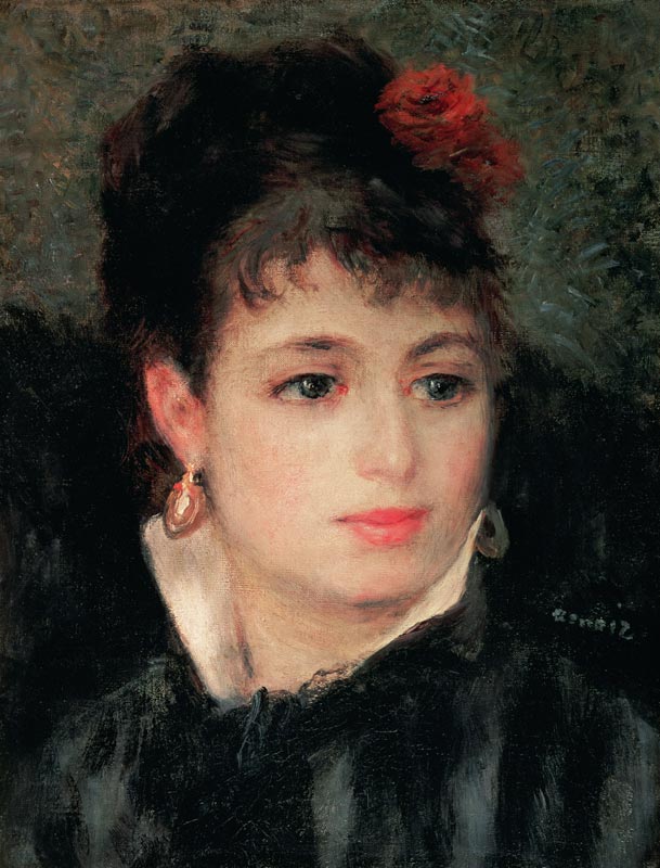 Woman with a rose in her hair à Pierre-Auguste Renoir