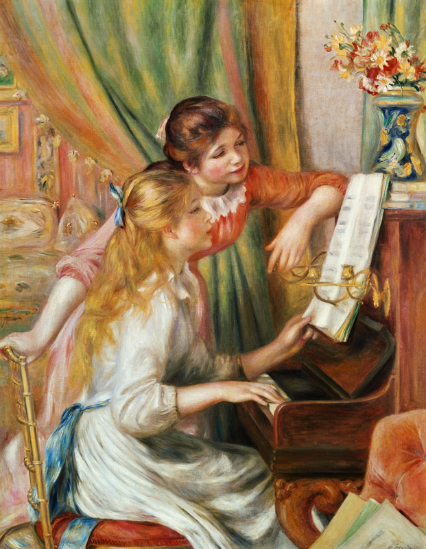 Deux filles au piano à Pierre-Auguste Renoir
