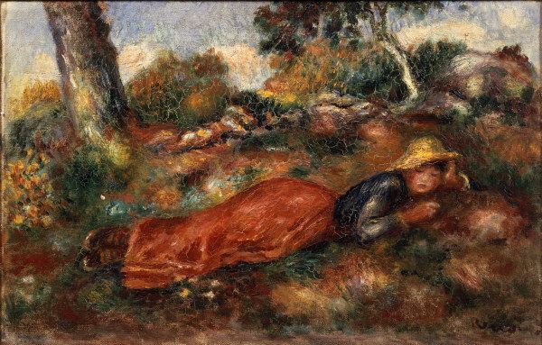 A. Renoir / Jeune fille sur l herbe à Pierre-Auguste Renoir