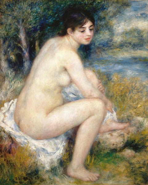 Bains, lui le pied séchant. à Pierre-Auguste Renoir