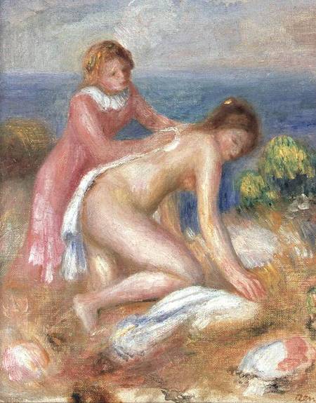 Bather and a Maid à Pierre-Auguste Renoir