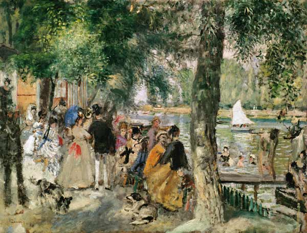 Baignade dans la Seine, ou La Grenouillère - peinture huile sur toile de Pierre-Auguste Renoir en reproduction imprimée ou copie peinte à l'huile sur toile