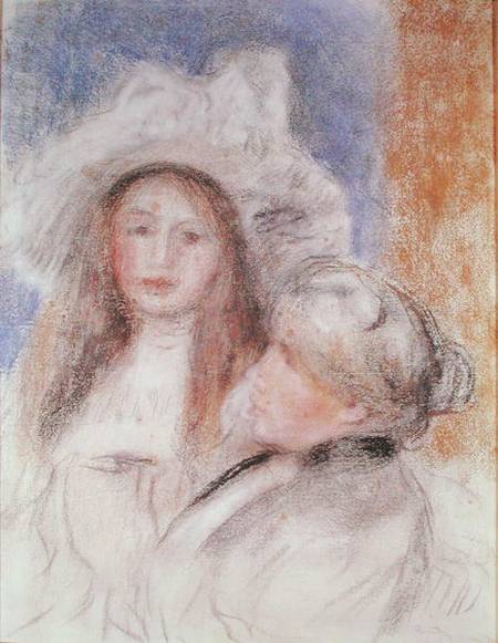Berthe Morisot (1841-95) and her Daughter Julie Manet (1878-1966) à Pierre-Auguste Renoir