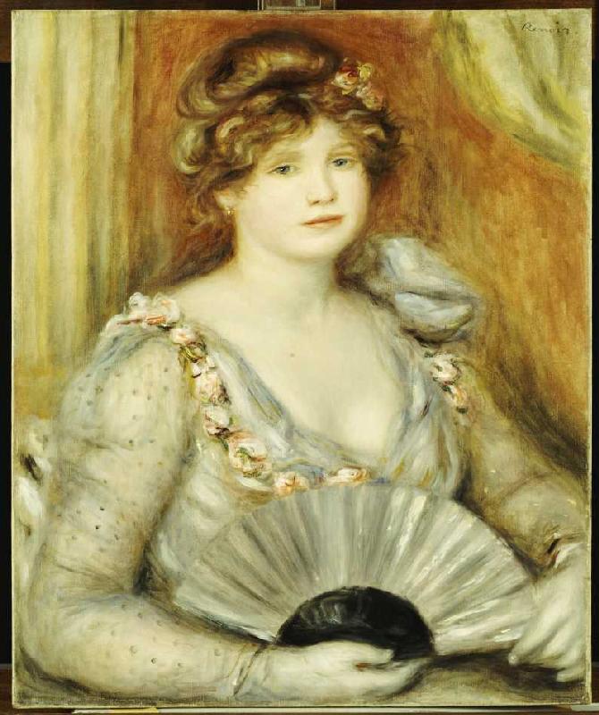 Bildnis einer Frau mit Fächer. à Pierre-Auguste Renoir