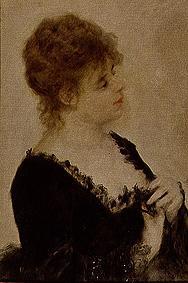 portrait d'une jeune femme (Jeune corsage externes femme noir) à Pierre-Auguste Renoir