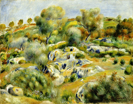 Brittany Landscape With Trees And Rocks à Pierre-Auguste Renoir