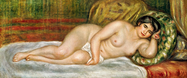 Femme nue allongée sur le lit à Pierre-Auguste Renoir