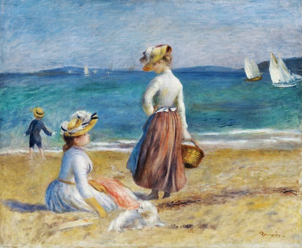Figures sur la plage à Pierre-Auguste Renoir