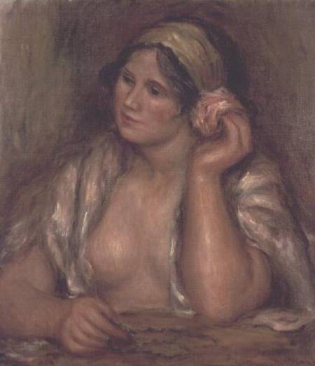 Gabrielle with a Green Necklace à Pierre-Auguste Renoir