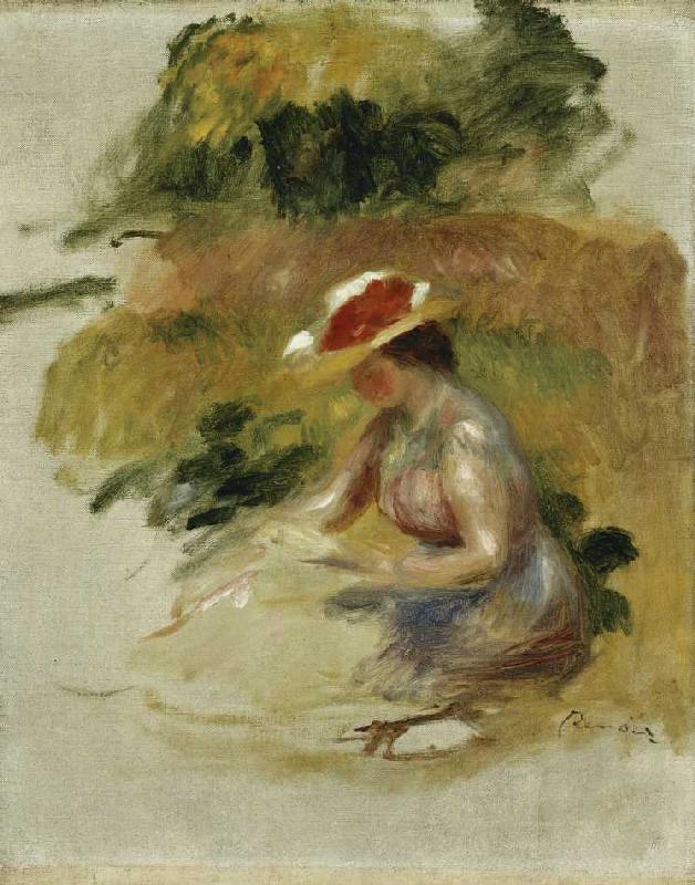 Junge Frau bei der Lektüre (Jeune Femme Lisant). à Pierre-Auguste Renoir