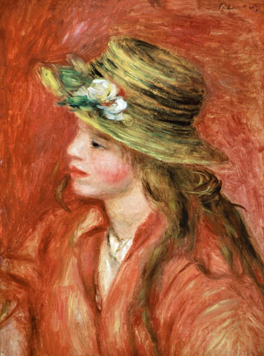 Jeune fille avec le chapeau de paille à Pierre-Auguste Renoir