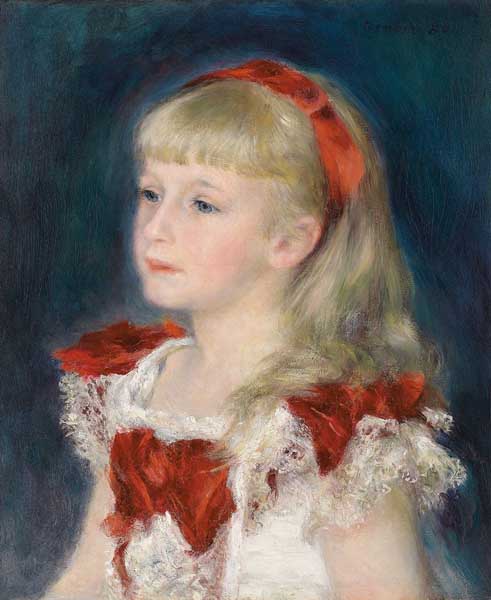 Mademoiselle Grimprel au ruban rouge à Pierre-Auguste Renoir