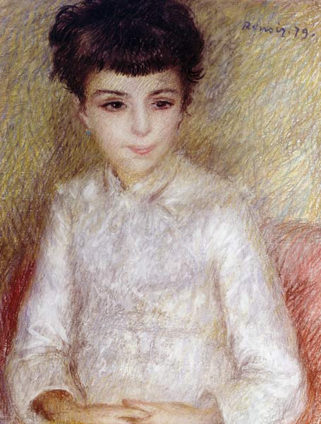 portrait d'une fille aux cheveux bruns à Pierre-Auguste Renoir