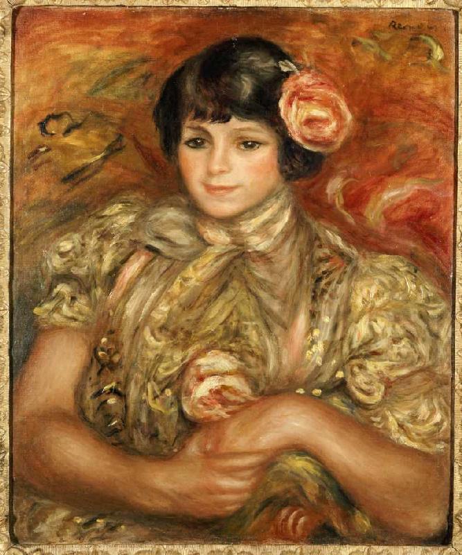 Mädchen mit Rose. à Pierre-Auguste Renoir
