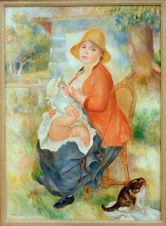 Maternite. Femme allaitant son enfant à Pierre-Auguste Renoir