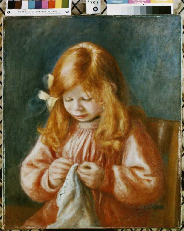 Enfant cousant. à Pierre-Auguste Renoir