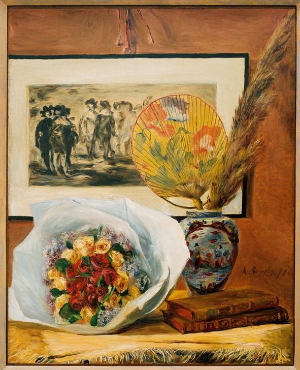 Nature morte au bouquet et à l’eventail à Pierre-Auguste Renoir