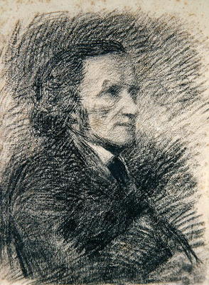 Portrait of Richard Wagner (pencil on paper) à Pierre-Auguste Renoir