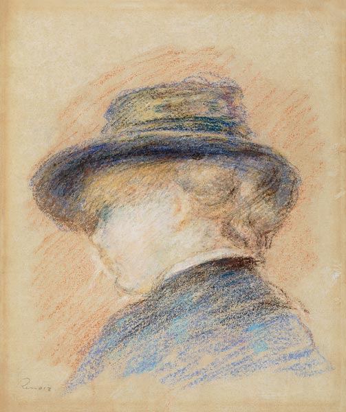 Profile of a Young Woman in a Blue Hat à Pierre-Auguste Renoir