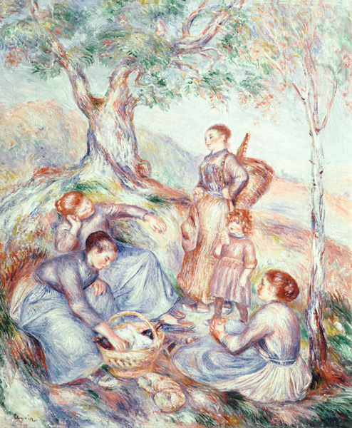 pause lors le travail de récolte. à Pierre-Auguste Renoir
