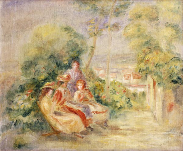 Mädchen im Garten (Wahrscheinlich im Garten von Chateau des Brouillards, wo Renoir von 1893-95 ein A à Pierre-Auguste Renoir