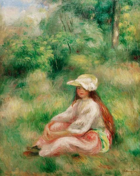 A.Renoir, Rosa gekleidetes Mädchen à Pierre-Auguste Renoir