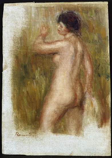 The Bather (oil on canvas laid down on panel) à Pierre-Auguste Renoir