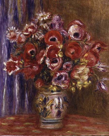 Vase of Tulips and Anemones à Pierre-Auguste Renoir