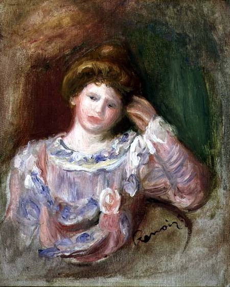 Femme qui appuie sa tete dans ses mains à Pierre-Auguste Renoir
