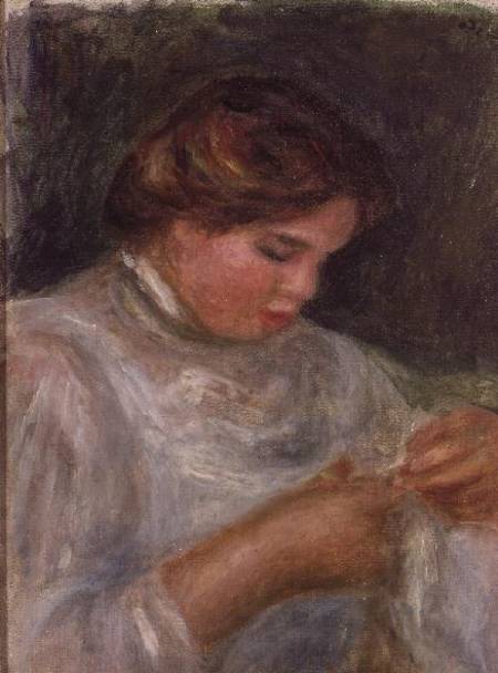 Woman with Scissors à Pierre-Auguste Renoir