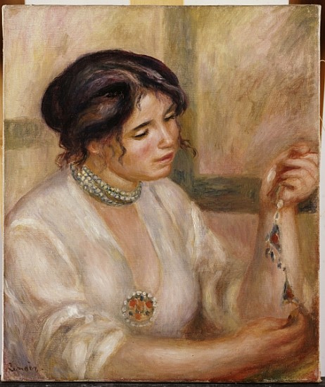 Woman with a Necklace à Pierre-Auguste Renoir