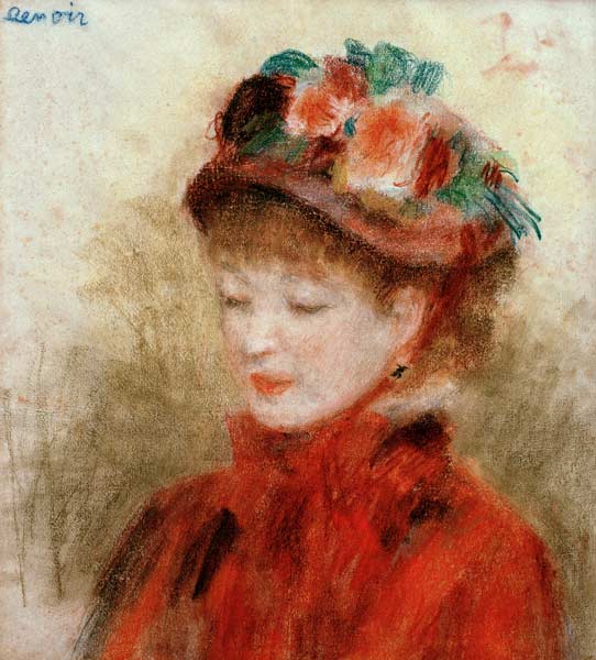 Renoir/Young woman wit.flower hat/c.1877 à Pierre-Auguste Renoir