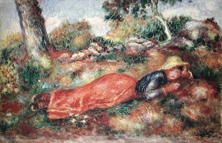 Young Girl Sleeping on the Grass à Pierre-Auguste Renoir