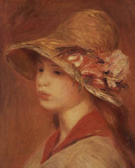 Young Woman in a Hat à Pierre-Auguste Renoir