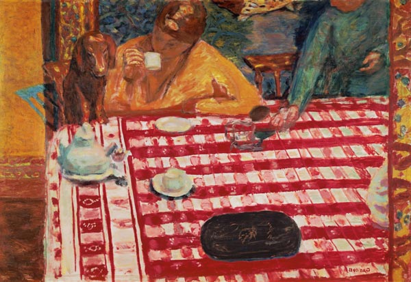 À la table de café. à Pierre Bonnard