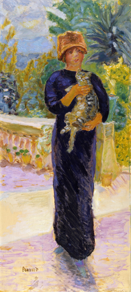 Dame mit Katze à Pierre Bonnard