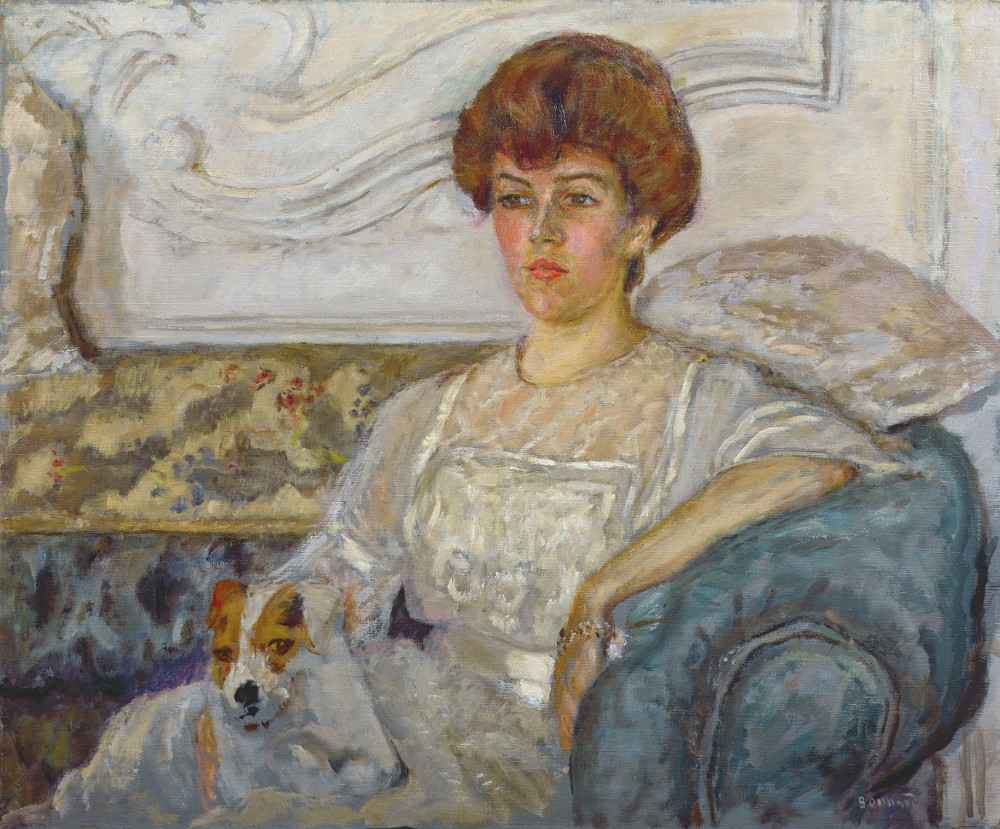 Woman on a blue sofa à Pierre Bonnard