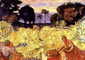 Femme et enfant (paysage jaune) à Pierre Bonnard