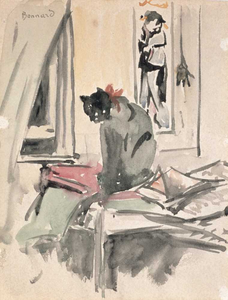 Cat Sitting by a Window à Pierre Bonnard