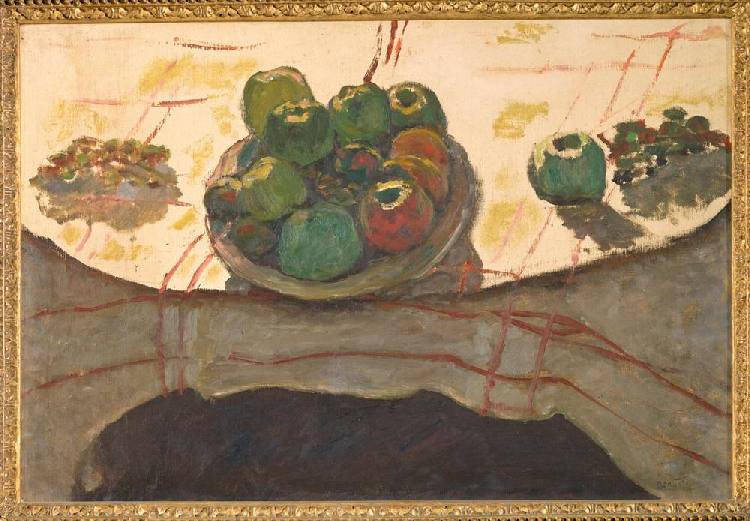 Natur morte; assiete et fruits ou coupe de pèches à Pierre Bonnard
