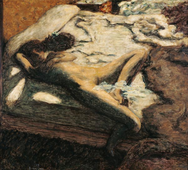 Femme assoupie su un lit, ou L'indolente à Pierre Bonnard