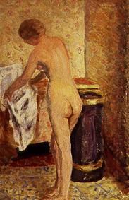 nu féminin debout avec la serviette. à Pierre Bonnard