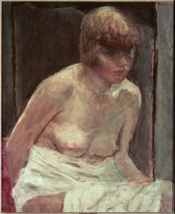Torse de jeune femme au peignoir blanc à Pierre Bonnard