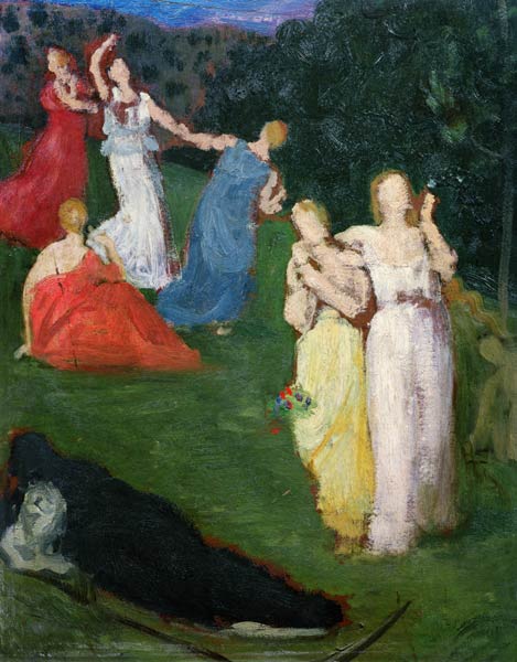 Death and the Maidens (oil on millboard) à Pierre-Cécile Puvis de Chavannes