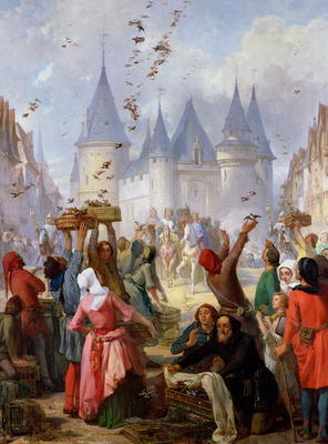 The Return of St. Louis (1214-70) and Blanche of Castille (1188-1252) to Notre-Dame, Paris, before 1 à Pierre Charles Marquis